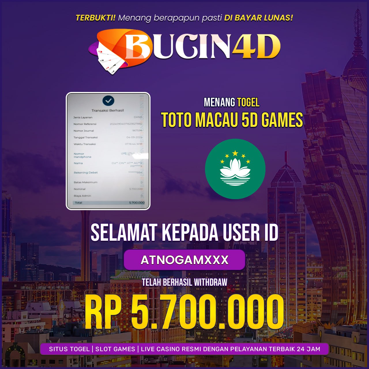 BUKTI JP TOTO MACAU 5D